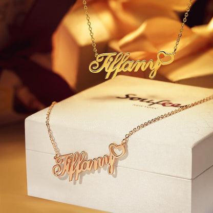 aakip™-Personalized Custom Name Necklace with Little Heart, Gifts for Girls
