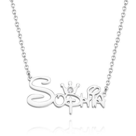 aakip™-Custom Name Necklace Disney Princess Necklace With Crown