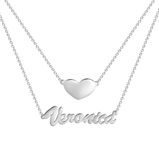 aakip™-Layered Nameplate Necklace  For Her