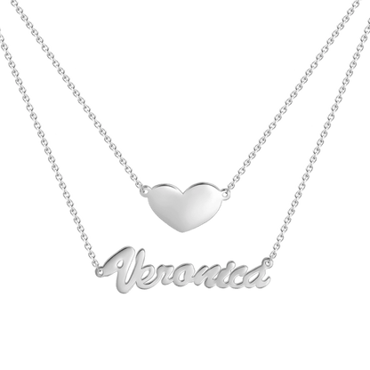 aakip™-Layered Nameplate Necklace  For Her