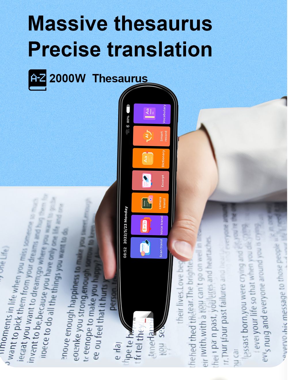 aakip™-Accurate 112 language translation scanning reading pen