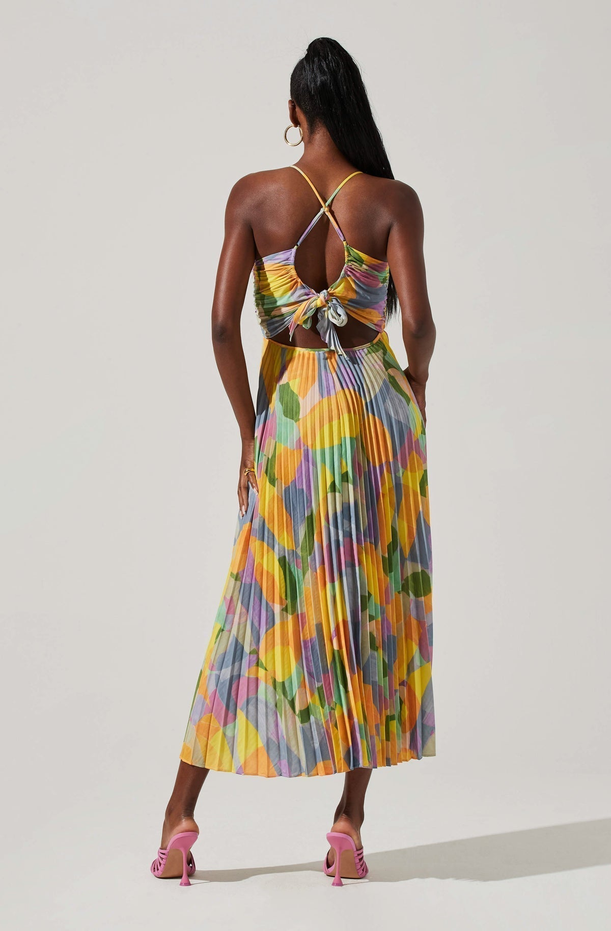 aakip™-Casual Pleated Print Dress