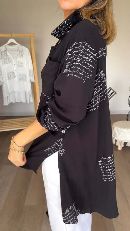 aakip™-Letter Print Fashion Lapel Shirt (Buy 2 Free Shipping)