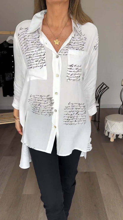 aakip™-Letter Print Fashion Lapel Shirt (Buy 2 Free Shipping)