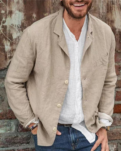 aakip™-Men's Daily Casual Loose Cotton Linen Coat-Buy 2 Free Shipping