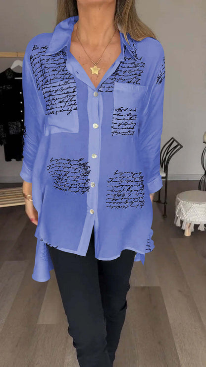 aakip™-Letter Print Fashion Lapel Shirt (Buy 2 Free Shipping)