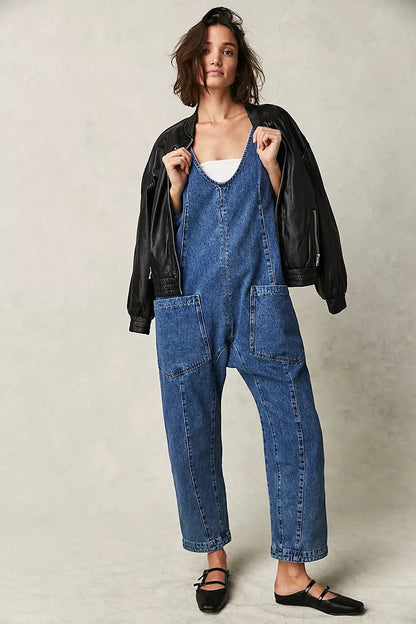 aakip™- 50% OFF🔥Denim Jumpsuit With Pockets