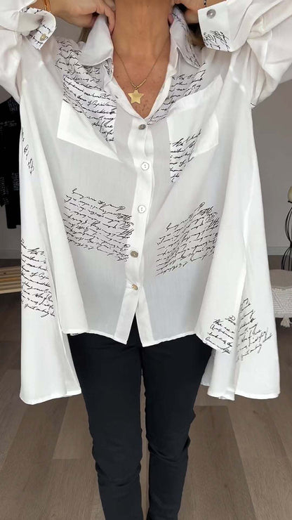 aakip™-Letter Print Fashion Lapel Shirt (Buy 2 Free Shipping)