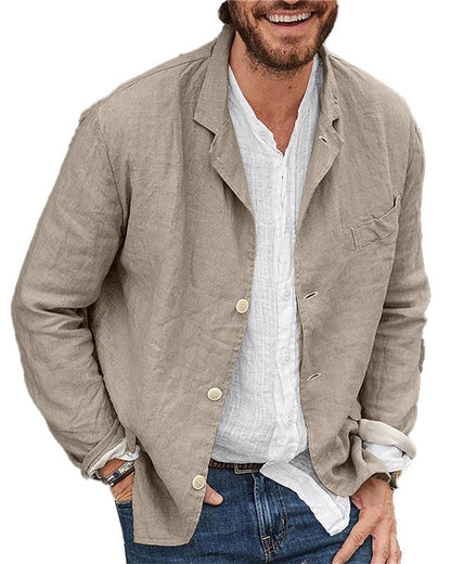 aakip™-Men's Daily Casual Loose Cotton Linen Coat-Buy 2 Free Shipping