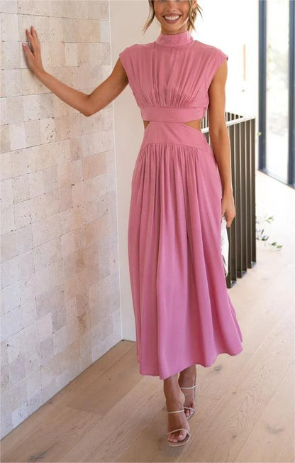 aakip™-🔥Hot Sale 49%OFF - Cutout Waist Pocketed Vacation Midi Dress