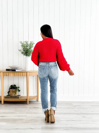 aakip™-Tummy Control Distressed Cuffed Boyfriend Jeans (Buy 2 Free Shipping)
