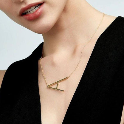 aakip™-Engraved Alphabet A Initial Necklace
